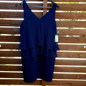 BNWT Lauren Ralph Lauren Georgette Style Tiered Lined Slip Dress Royal Navy (14)